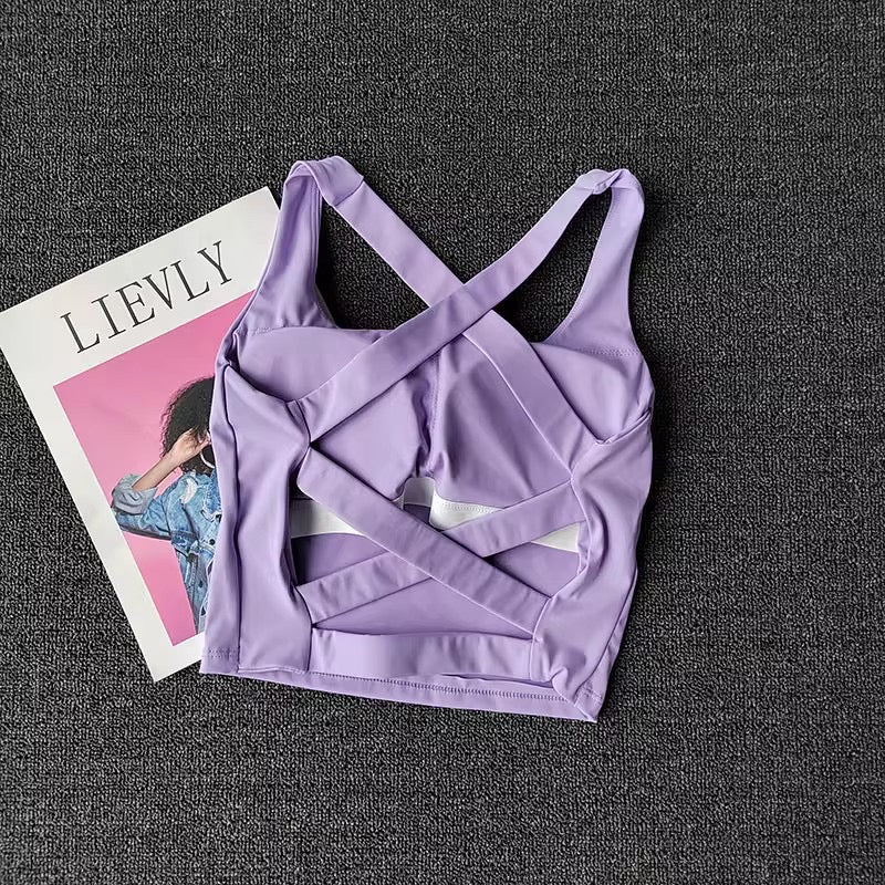 Cross-Strap Activewear Sports Bra